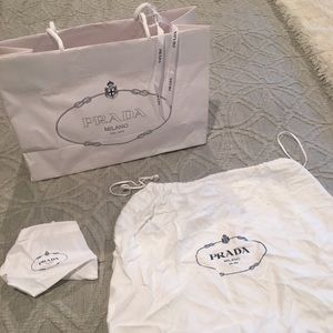 Prada shopping bag with dust bags